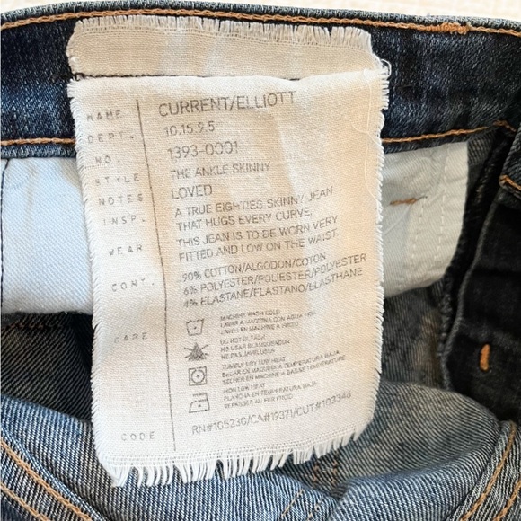 Current/Elliott The Ankle Skinny Jeans Size 29 - Picture 11 of 11